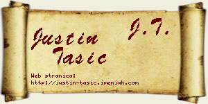 Justin Tasić vizit kartica